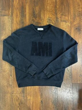 AMI Alexandre Mattiussi Navy Big Logo Sweatshirt